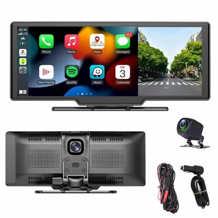 ® Yeni Ürün 4k Ultra Araç İçi Ön Ve Arka Kameralı Ekran Hd 2 Kameralı Torpido Üstü Araç Multimedya