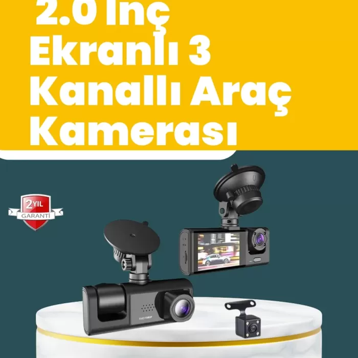 ® Yeni Ürün Full Hd Çift Yönlü Araç Kamerası  Hareket Algılama  Döngüsel Kayıt