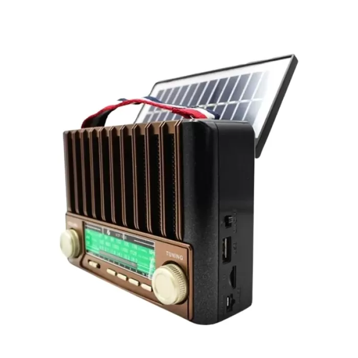® Yeni Ürün Ktf-1428 Solar Panel Destekli Şarjlı Bluetooth HoparlörFm/am/sw Radyo Aux Ve Tf Kart Girişli