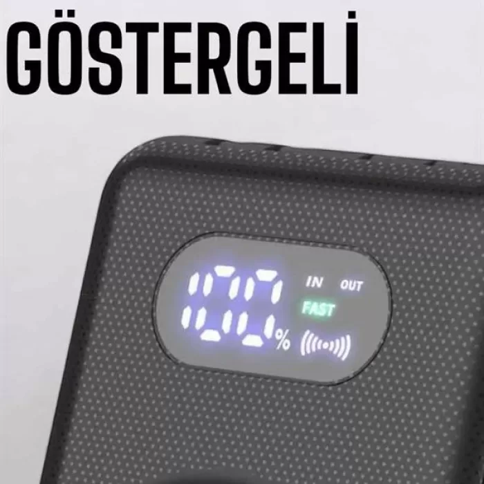 ® Yeni Ürün 10.000 Mah Powerbank 4 Portlu Hızlı Şarj Dijital Göstergeli