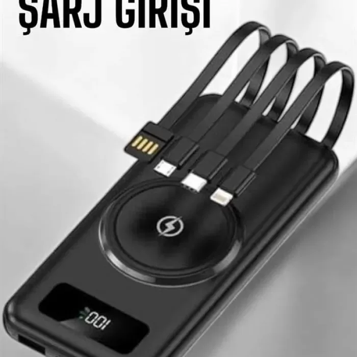 ® Yeni Ürün 10.000 Mah Powerbank 4 Portlu Hızlı Şarj Dijital Göstergeli