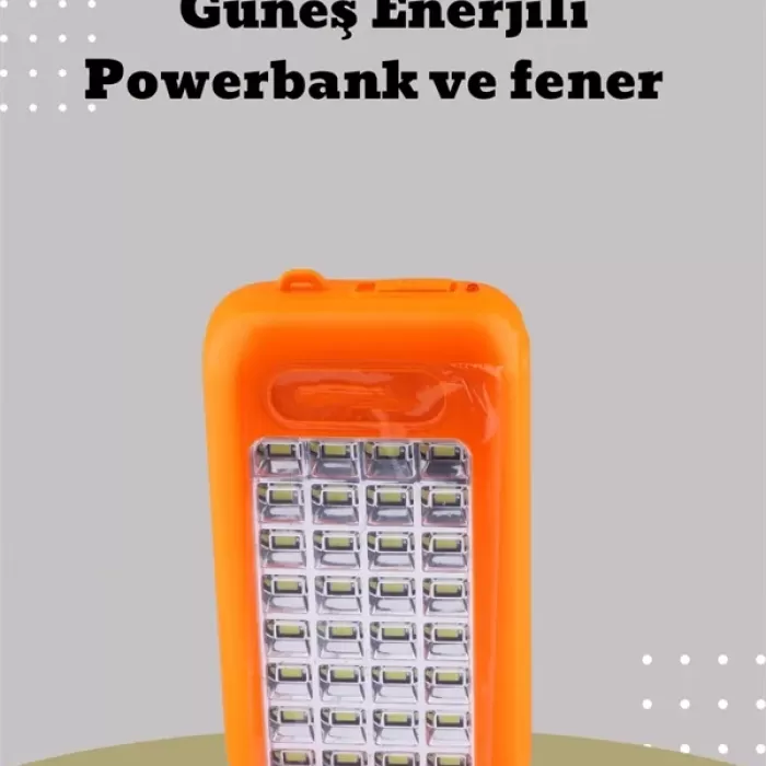 ® Yeni Ürün Güneş Paneli Destekli Powerbank Ve Led Işıldak – 10000 Mah Çift Usb Outdoor Kullanım İçin