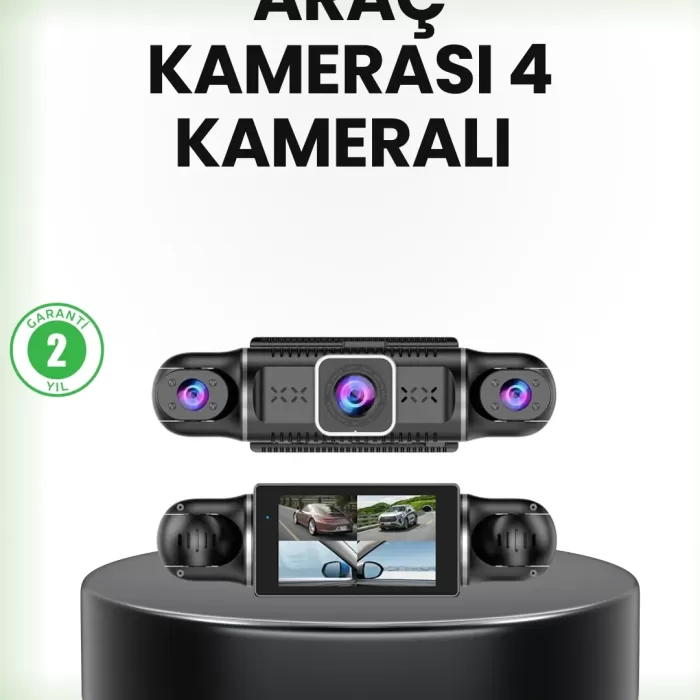 ® Yeni Ürün Gps’li 4 Kameralı Araç İç Dış Kayıt Sistemi 1080p Wifi Destekli