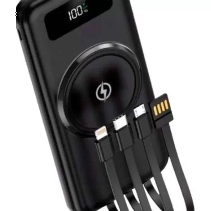 ® Yeni Ürün Kablosuz Çoklu Şarj Girişli 10.000 Mah Kablolu Powerbank Taşınabilir