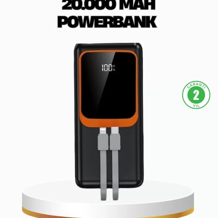 ® Yeni Ürün Powerbank 20000 Mah 22.5w Hızlı Şarjlı Ve Kompakt Çoklu Kablo Çıkışlı