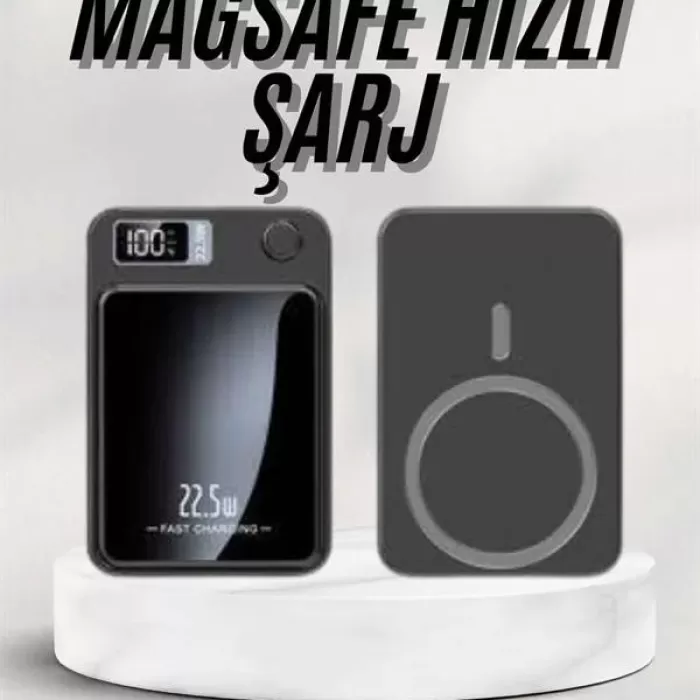 ® Yeni Ürün Taşınabilir Şarj Magsafe Powerbank 10.000 Mah Hızlı Şarj Led Göstergeli Kablosuz