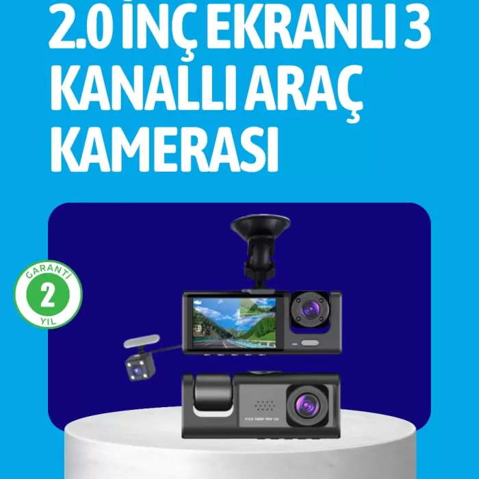 ® Yeni Ürün 3 Kameralı Araç İçi Kayıt Cihazı  Suya Ve Toza Dayanıklı Tasarım