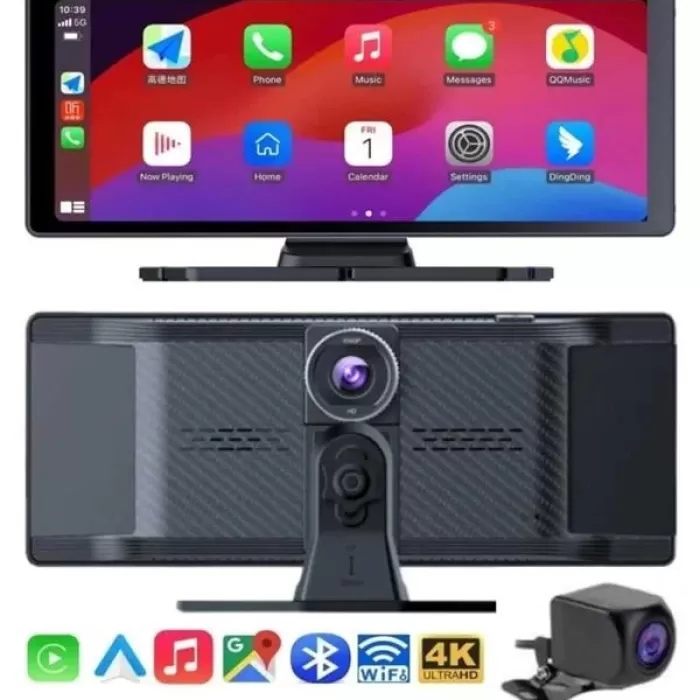 ® Yeni Ürün 4k Ultra Araç İçi Ön Ve Arka Kameralı Ekran Hd 2 Kameralı Torpido Üstü Araç Multimedya