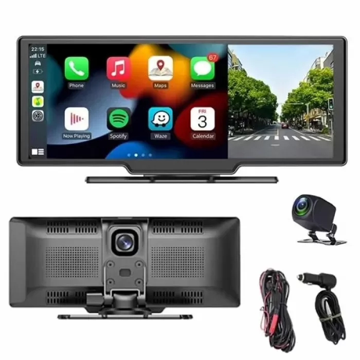 ® Yeni Ürün 4k Ultra Araç İçi Ön Ve Arka Kameralı Ekran Hd 2 Kameralı Torpido Üstü Araç Multimedya