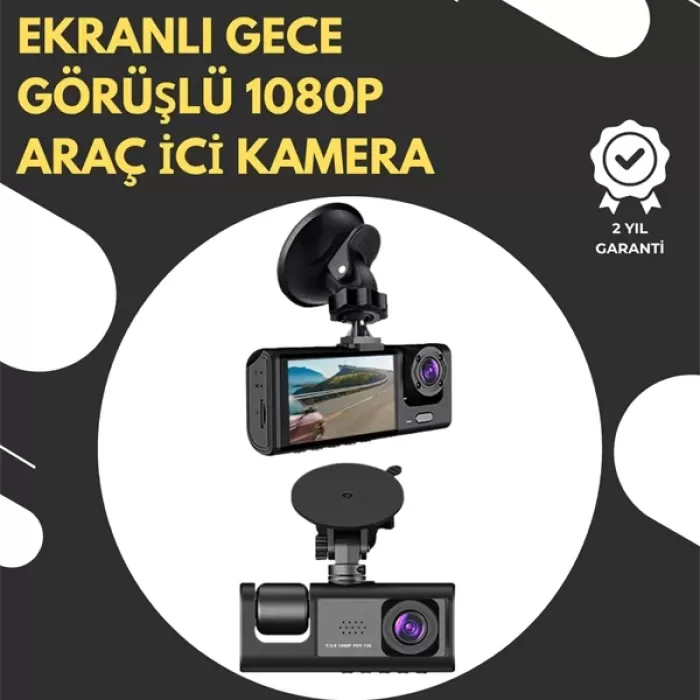 ® Yeni Ürün G-sensör Ve Hareket Algılama Destekli 1080p Araç İçi Güvenlik Kamerası