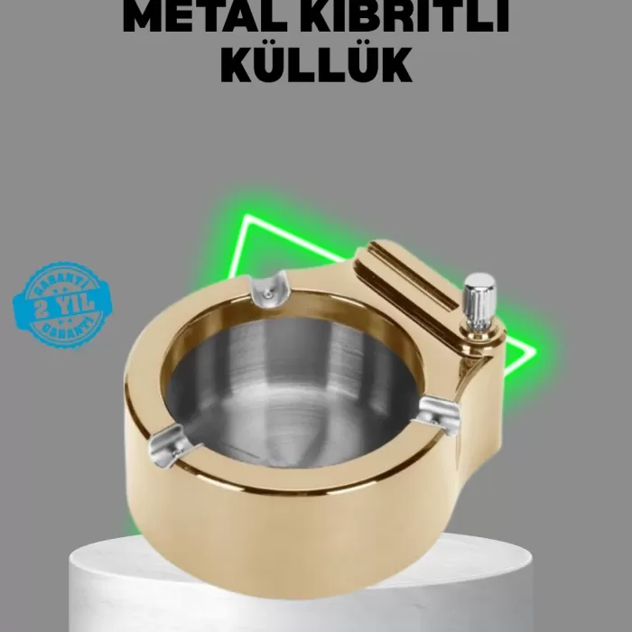 ® Yeni Ürün Çakmaklı Küllük Paslanmaz Metal Dayanıklı Tasarım
