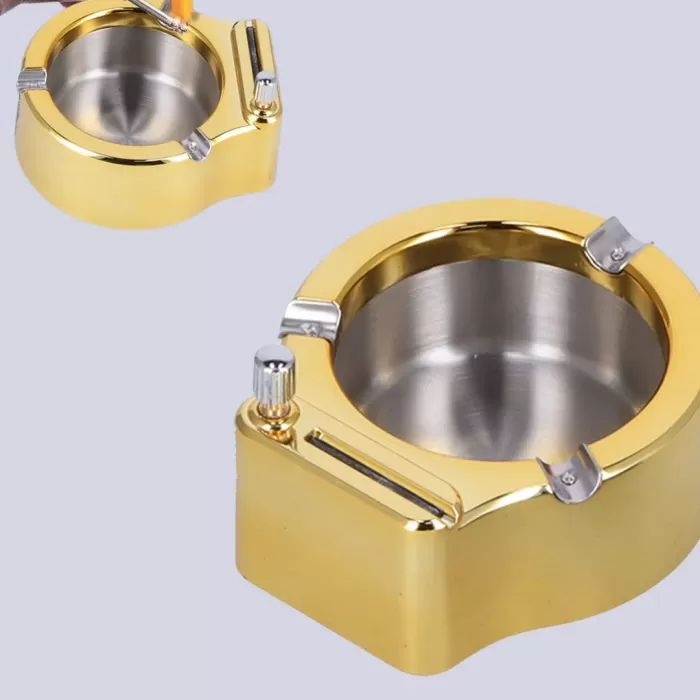 ® Yeni Ürün Çakmaklı Küllük Paslanmaz Metal Dayanıklı Tasarım