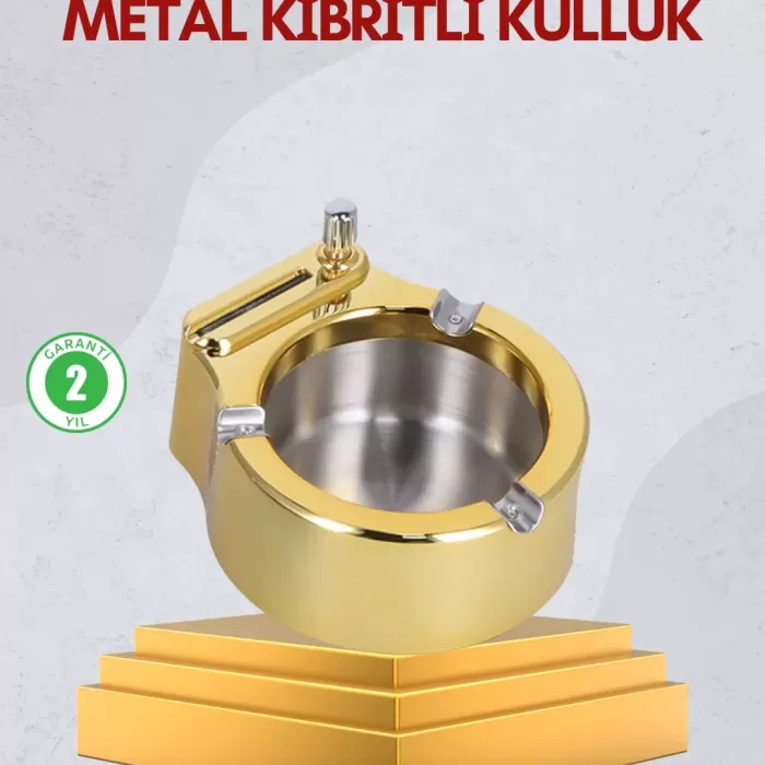 ® Yeni Ürün Paslanmaz Çelik Küllük Çakmaklı Masa Üstü Kullanım