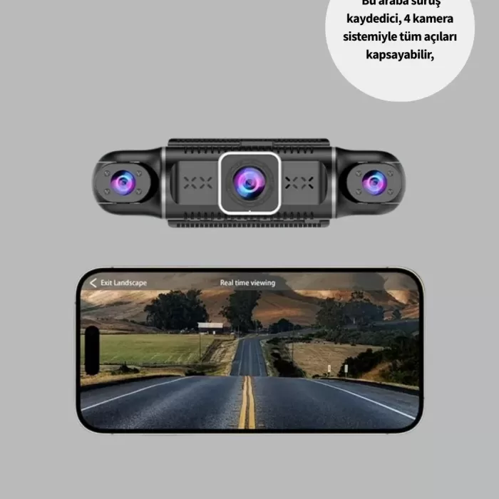 ® Yeni Ürün 1080p 4 Kanallı Araç Kamerası Gps + Wifi + G Sensör Destekli