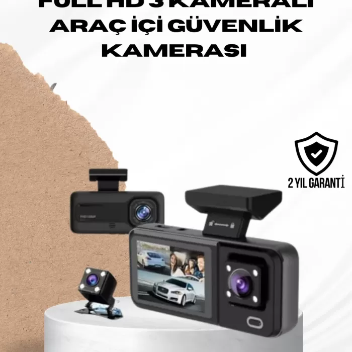 ® Yeni Ürün Wi-fi Bağlantılı Full Hd Araç Kamera Seti 3 Kameralı Park Koruma Ve Döngü Kayıt