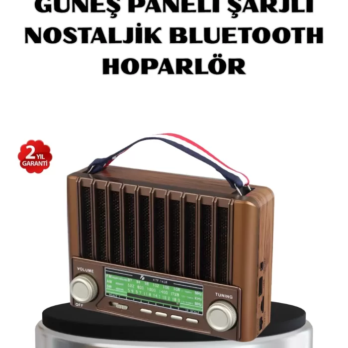 ® Yeni Ürün Solar Hoparlör Bluetooth Fm Am Sw Radyo Çok Fonksiyonlu Şarjlı