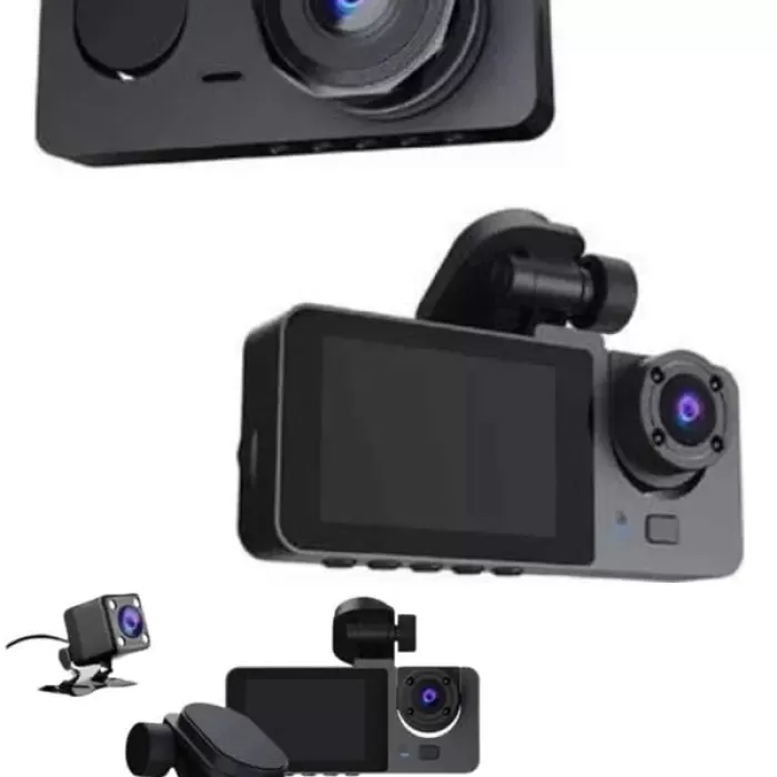 ® Yeni Ürün Yol Kayıt Araç Kamerası Hd Dvr 3 Kameralı 2.0in Ekranlı Ön İç Arka