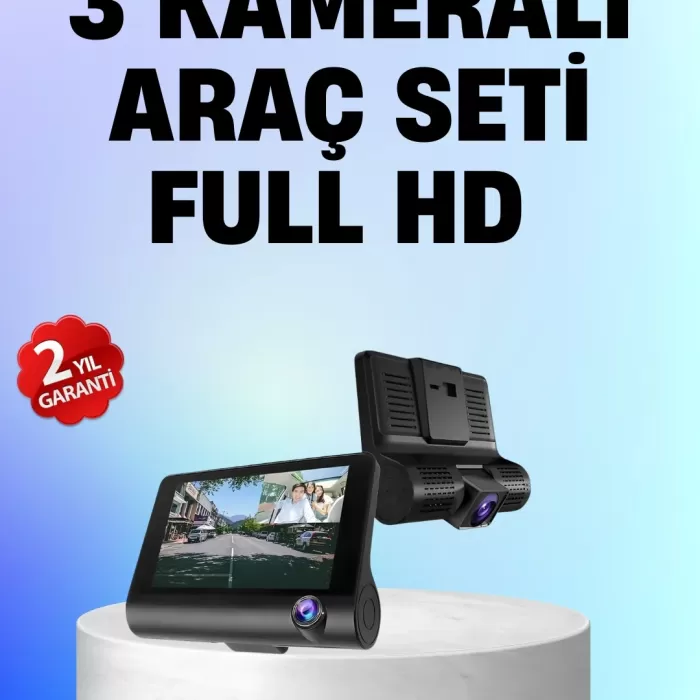 ® Yeni Ürün Full Hd 1080p 3 Kameralı Araç DvrGece Görüşlü Ve G-sensörlü Güvenlik Çözümü