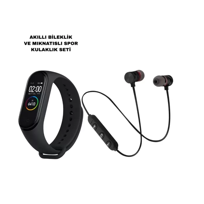 ® Yeni Ürün M6 Akıllı Bileklik Ve Bluetooth Spor Kulaklık 2’li Set