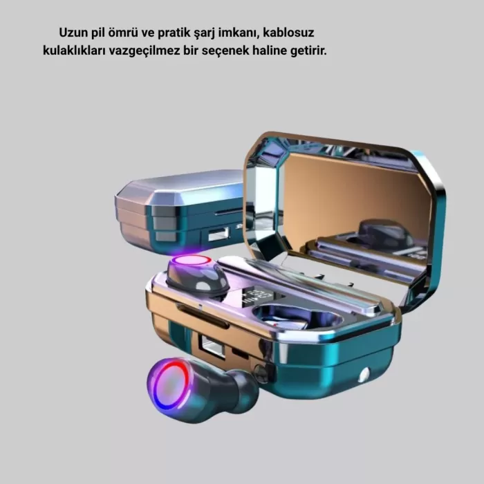 ® Yeni Ürün Bluetooth Kablosuz Kulaklık 4 Saat Kullanım Şarj Kutulu Düşük Enerji Tüketimli