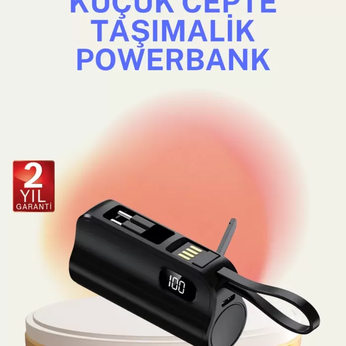 ® Yeni Ürün Dahili Konektörlü 20w Hızlı Şarj Mini Taşınabilir Powerbank