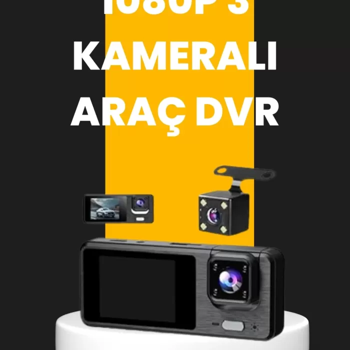 ® Yeni Ürün Çok Açılı Araç İçi Dvr | Ön İç Arka Kamera Döngü Video Kaydı