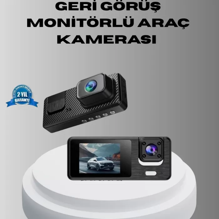 ® Yeni Ürün Park Modlu 3 Kameralı Araç Kayıt Cihazı 1080p Ön Kamera 2’’ Ekran