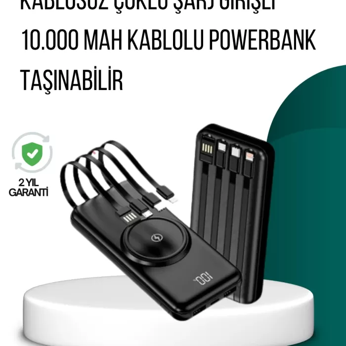 ® Yeni Ürün Kompakt Tasarım Güçlü Performans – 10000mah Kablosuz Powerbank