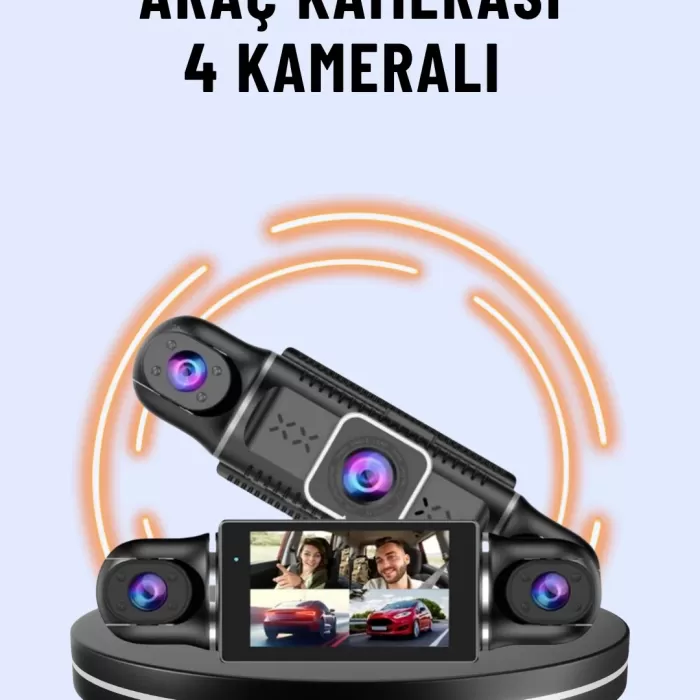 ® Yeni Ürün 170° Geniş Açı 4 Kameralı Araç Kamerası Hareket Algılamalı