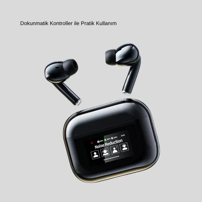 ® Yeni Ürün Aktif Gürültü Engelleme (anc) Kablosuz Bluetooth Kulaklık – Dijital Ekranlı Dokunmatik Ve Uzun Pil Ömürlü