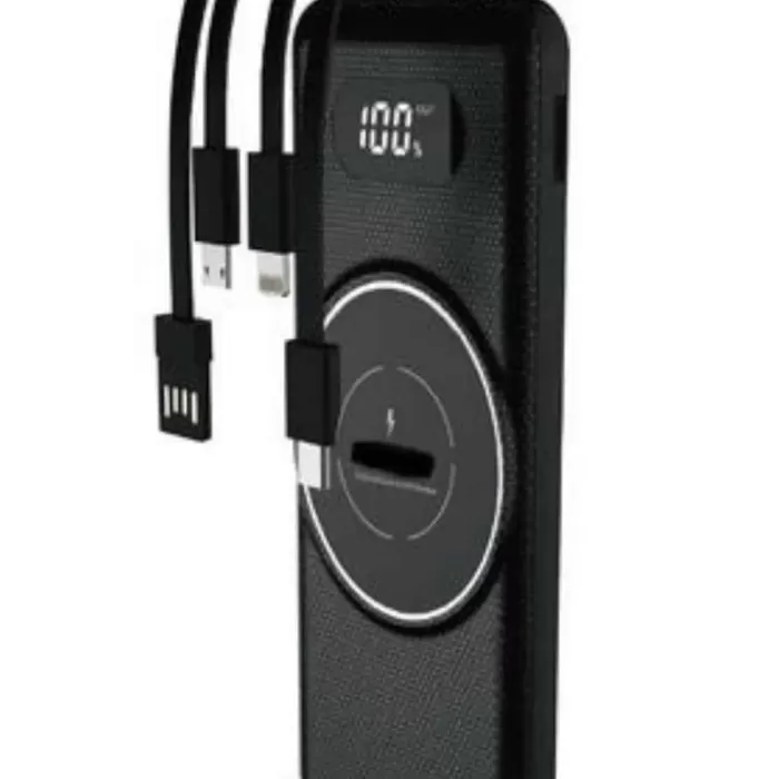 ® Yeni Ürün Wireless Powerbank 10000 Mah Led Ekranlı Dahili Kablolu Hızlı Şarj