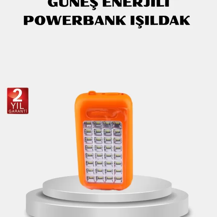 ® Yeni Ürün Solar Powerbank 10000 Mah Led Kamp Lambalı Taşınabilir Şarj Cihazı
