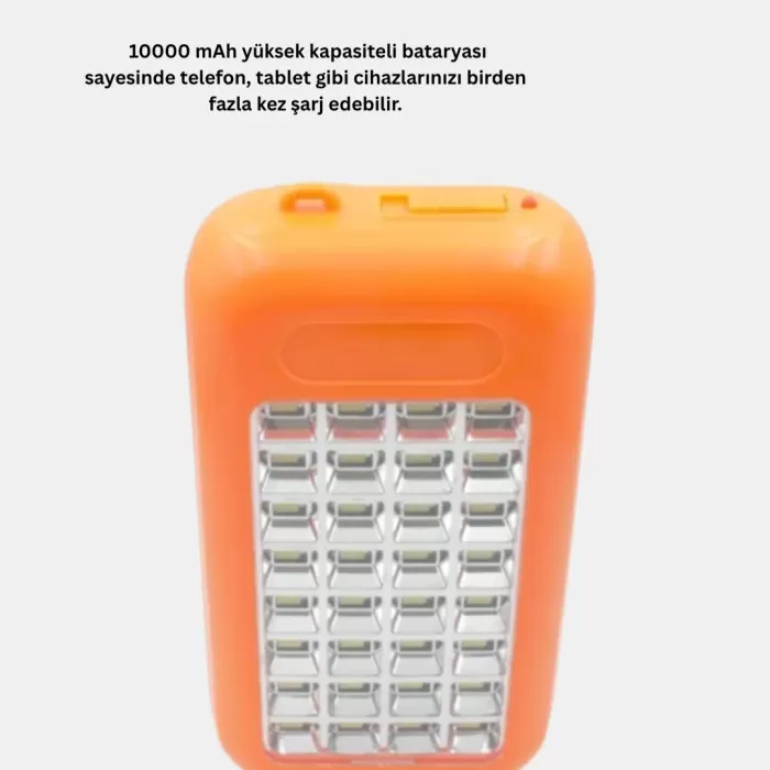 ® Yeni Ürün Solar Powerbank 10000 Mah Led Kamp Lambalı Taşınabilir Şarj Cihazı