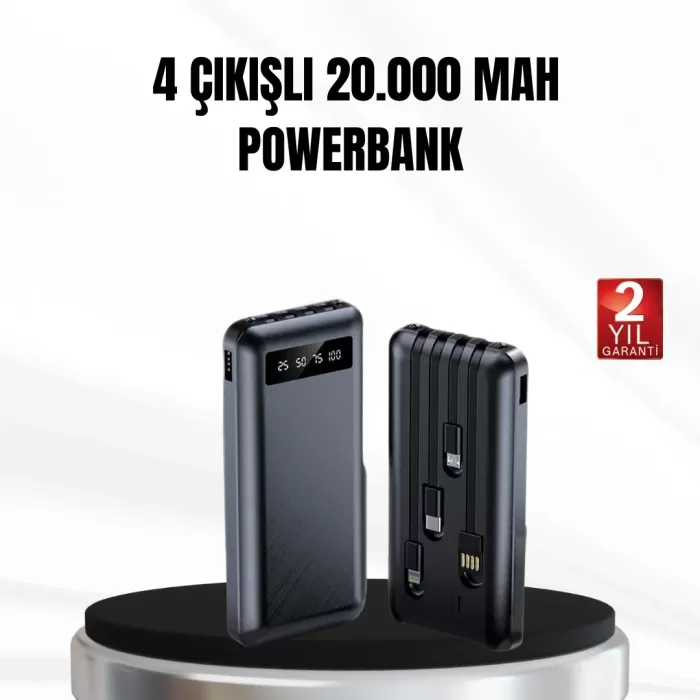 ® Yeni Ürün Powerbank 20000 Mah Led Fenerli Ve Çoklu Güvenlik Korumasına Sahip