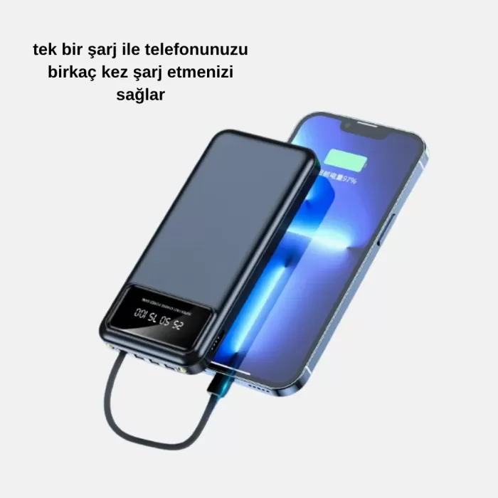 ® Yeni Ürün Powerbank 20000 Mah Led Fenerli Ve Çoklu Güvenlik Korumasına Sahip