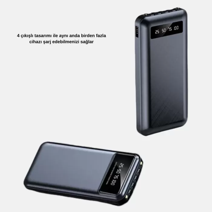® Yeni Ürün Powerbank 20000 Mah Led Fenerli Ve Çoklu Güvenlik Korumasına Sahip