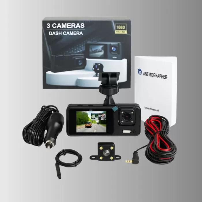 ® Yeni Ürün 3 Kameralı Araç İçi Dvr Kayıt Cihazı  Ön İç Arka Kamera Full Hd