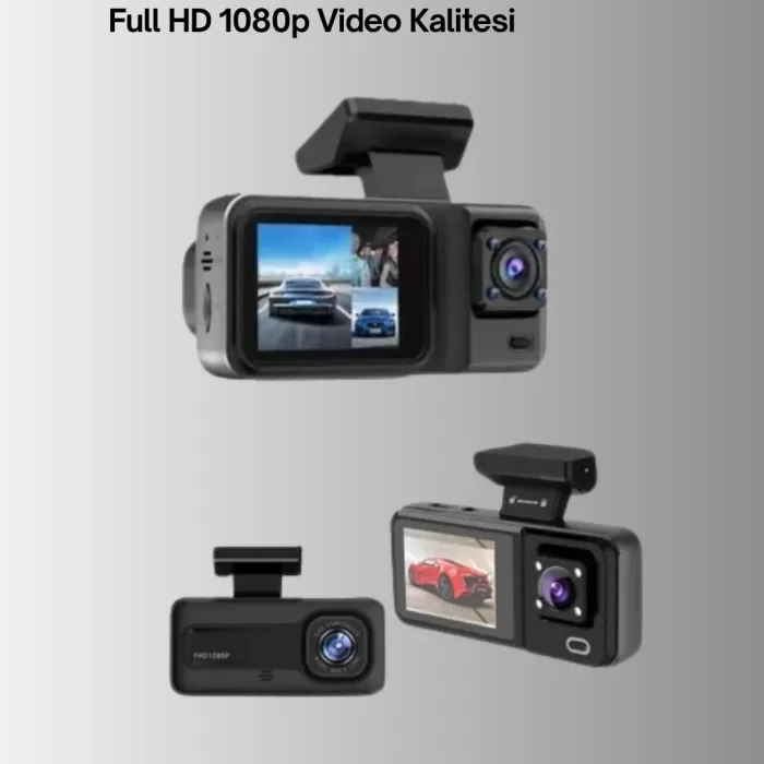 ® Yeni Ürün 3 Kameralı Araç İçi Kayıt Cihazı 1080p Full Hd Gece Görüşlü Ve Wi-fi Bağlantılı
