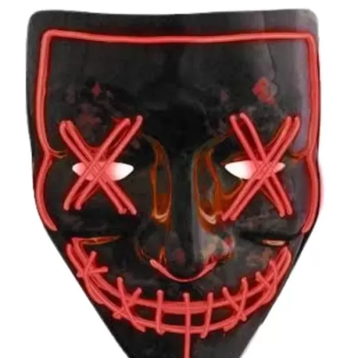 ® Yeni Ürün Hallowen Parti Maskesi Neon Led Işıklı Maske 3 Modlu Cadılar Bayramı Maskesi