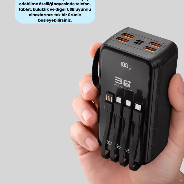 ® Yeni Ürün Yüksek Kapasiteli Powerbank Hızlı Şarj Ve Kablosuz Destekli