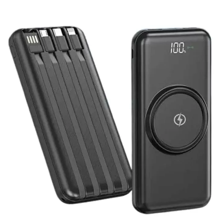 ® Yeni Ürün Kablosuz Çoklu Şarj Girişli 10.000 Mah Kablolu Powerbank Taşınabilir