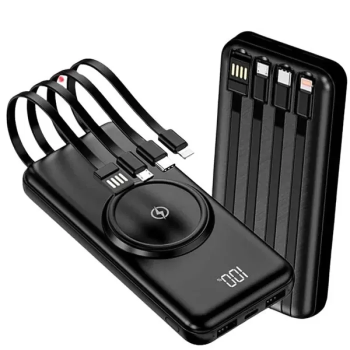 ® Yeni Ürün Kablosuz Çoklu Şarj Girişli 10.000 Mah Kablolu Powerbank Taşınabilir