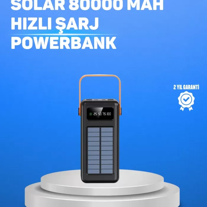 ® Yeni Ürün 80000 Mah Yüksek Kapasiteli Powerbank Göstergeli Solar Şarj Cihazı