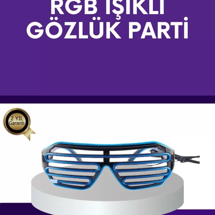 ® Yeni Ürün Led Işıklı Parti Gözlüğü Renkli Eğlence Aksesuarı