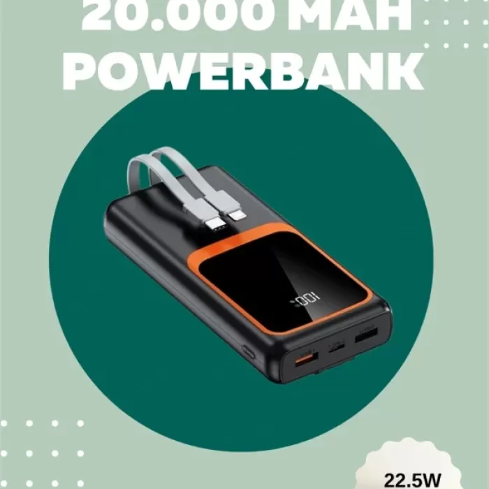 ® Yeni Ürün Dijital Ekranlı 20.000 Mah Powerbank | 22.5w Hızlı Şarj + Çoklu Bağlantı Seçeneği