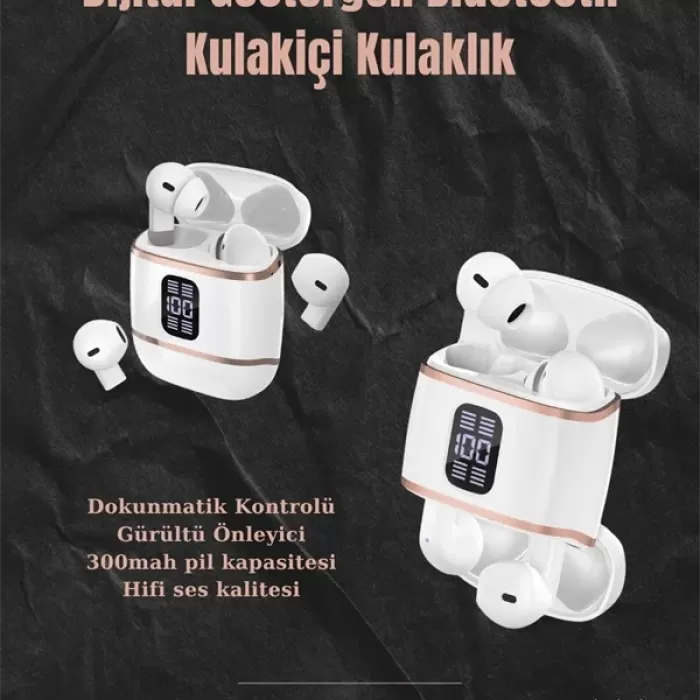 ® Yeni Ürün Dijital Göstergeli Bluetooth Kulakiçi Kulaklık – 4’lü Paket Gürültü Engellemeli