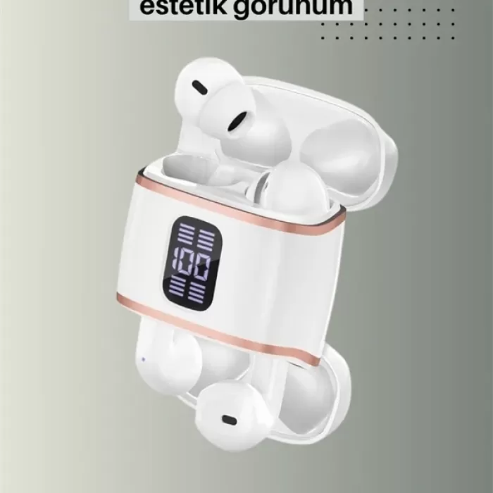 ® Yeni Ürün Dijital Göstergeli Bluetooth Kulakiçi Kulaklık – 4’lü Paket Gürültü Engellemeli
