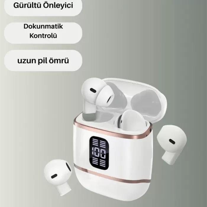 ® Yeni Ürün Dijital Göstergeli Bluetooth Kulakiçi Kulaklık – 4’lü Paket Gürültü Engellemeli
