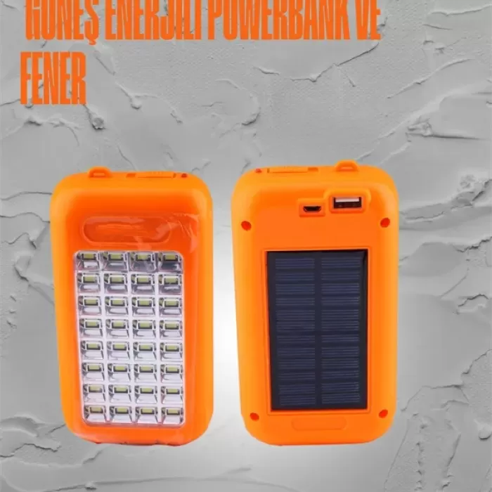 ® Yeni Ürün Güneş Enerjili Led Powerbank Işıldak – 10000 Mah Su Geçirmez 32 Led Taşınabilir Tasarım