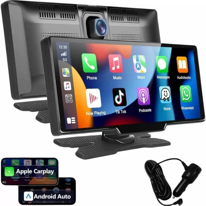 ® Yeni Ürün 4k 10.2 İnç Çift Kameralı Araç Multimedya Ekranı Carplay Kablosuz Tüm Cihazlara Uyumlu